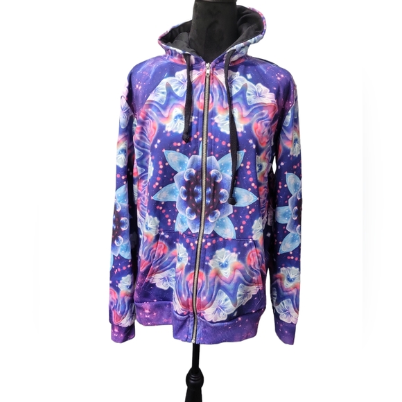 iEDM.COM Hooded Sweatshirt Men's Small. Psychadelic Colors - Picture 1 of 6